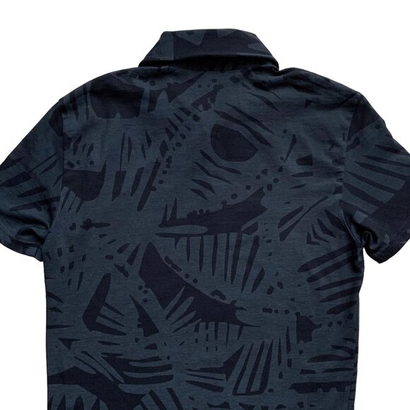 Armani Exchange Patterned Cotton Polo Shirt | Small | Grey/Black - Picture 13 of 16